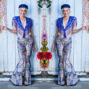 Acid Test Artwork Velvet Bell Bottoms - Warrior Within Designs